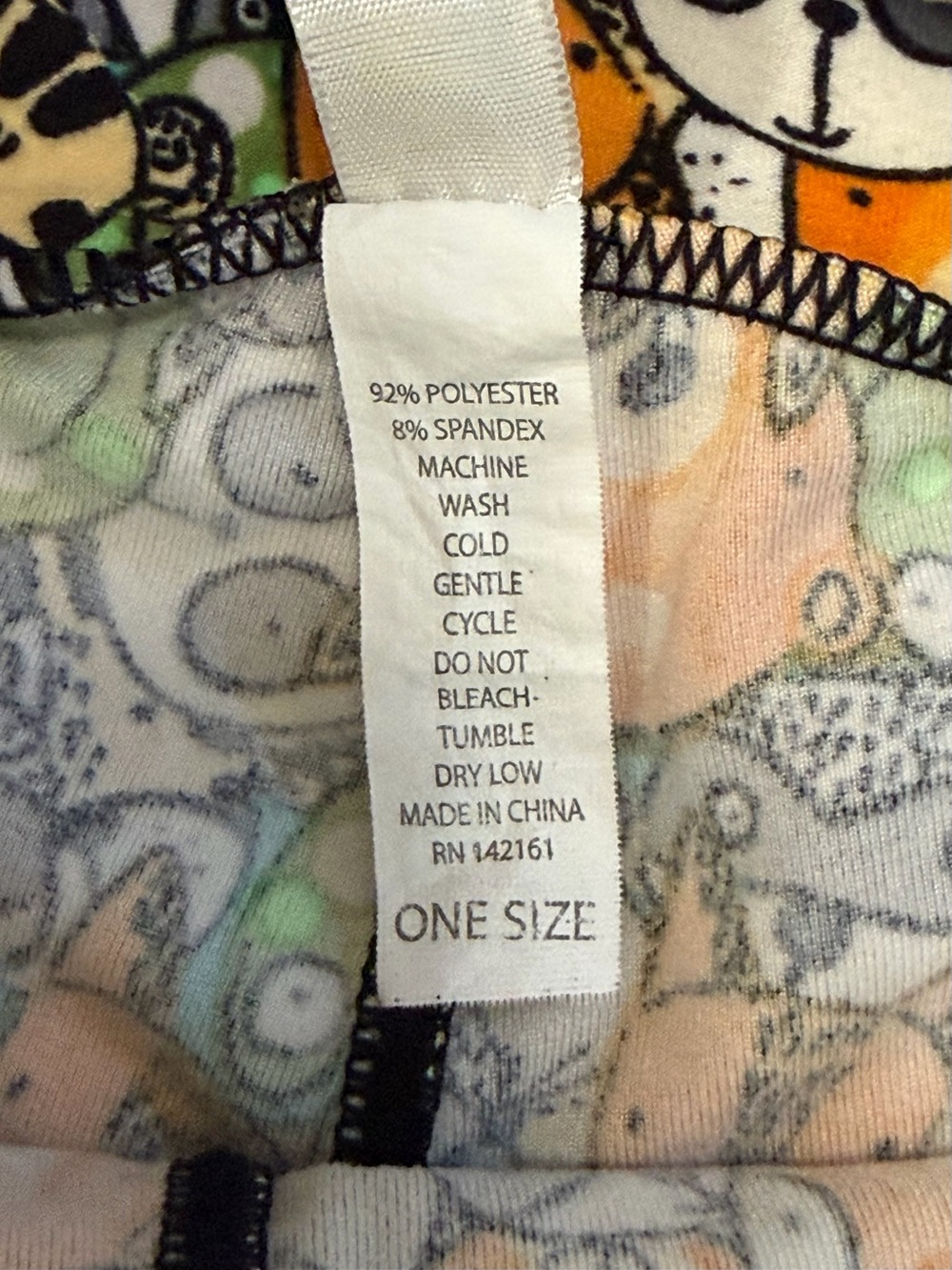 LuLaRoe Leggings Multicolor Rare Animal Print Panda Fox Raccoon Frog OS - Picture 5 of 8